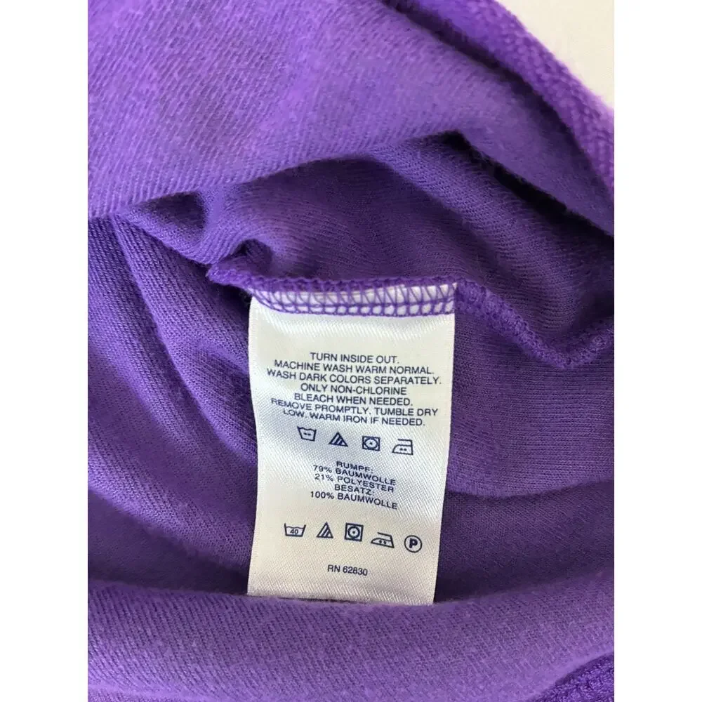Lands' End Girls L 6X-7 Zip Front Hooded Purple Cozy Swim Coverup Heart Pocket